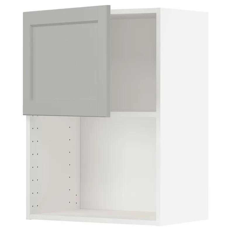 IKEA METOD МЕТОД, шафа навісна для мікрохвильової печ, білий / світло-сірий Lerhyttan, 60x80 см 094.698.04 фото №1