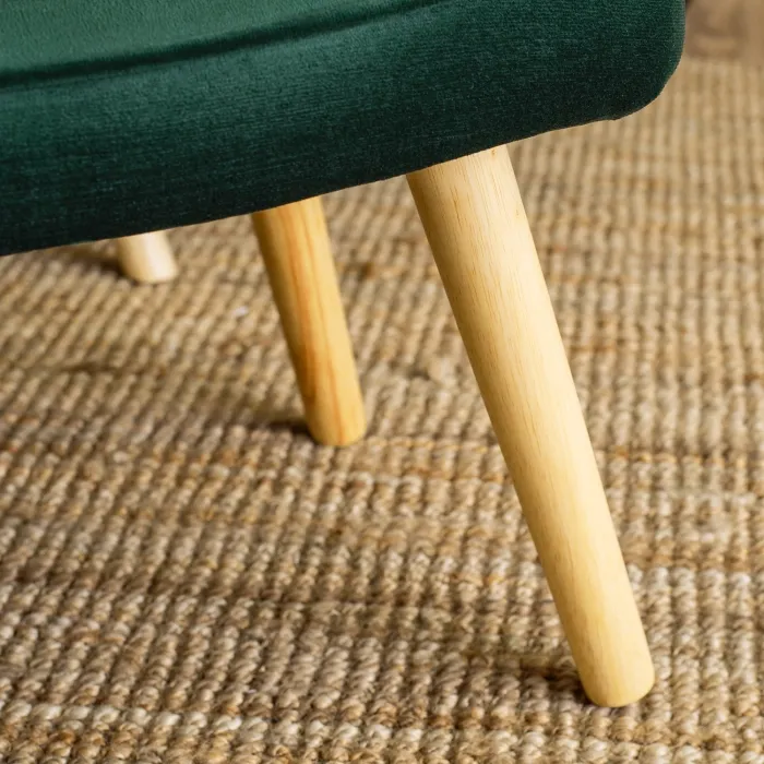 Крісло м'яке оксамитове з підставкою для ніг MEBEL ELITE LOZANO Velvet, Зелений фото №6