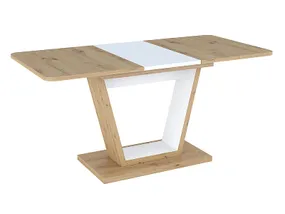 Стол обеденный раскладной SIGNAL NIGEL, 80-160x120 см, дуб артизан / белый матовый фото