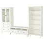 IKEA HEMNES ХЕМНЭС, шкаф для ТВ, комбинация, белое пятно / прозрачное стекло, 326x197 см 392.995.65 фото