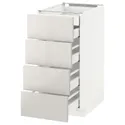 IKEA METOD МЕТОД / MAXIMERA МАКСІМЕРА, підлог шаф / 4 фр пан / 2 низ / 3 сер шух, білий / Ringhult світло-сірий, 40x60 см 091.417.36 фото thumb №1