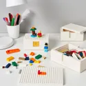 IKEA BYGGLEK БЮГГЛЕК, коробка LEGO® з кришкою, 3 шт, білий 703.721.86 фото thumb №3