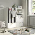 IKEA SMÅSTAD СМОСТАД / PLATSA ПЛАТСА, комбинация д / хранения, белый черный / белый / полосы с 3 выдвижными ящиками, 120x57x123 см 995.499.05 фото thumb №2