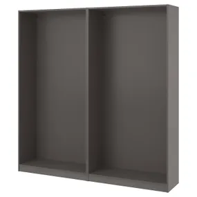 IKEA PAX ПАКС, 2 каркаси гардероба, темно-сірий, 200x35x201 см 394.321.78 фото