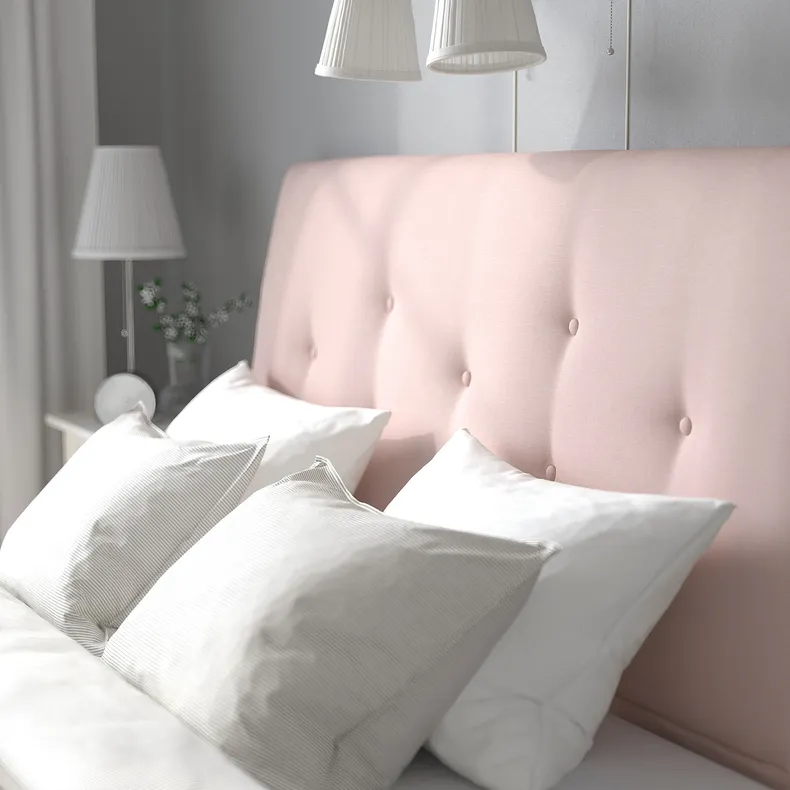IKEA IDANÄS ИДАНЭС, кровать с отделением для хранения, Окрашенный в бледно-розовый цвет, 140x200 см 804.471.67 фото №9