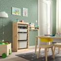 IKEA TROFAST ТРУФАСТ, комбинация с контейнерами / лотком, светлая сосна, окрашенная в серый / белый цвет, 44x30x91 см 094.784.03 фото thumb №2