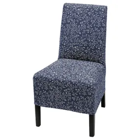 IKEA BERGMUND БЕРГМУНД, стул с чехлом средней длины, черный / Райран темно-синий 293.842.53 фото