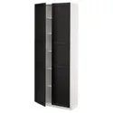 IKEA METOD МЕТОД, высокий шкаф с полками, белый / Лерхиттан с черными пятнами, 80x37x200 см 294.699.64 фото thumb №1