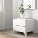 IKEA PLATSA ПЛАТСА, комод із 2 шухлядами, білий / ФОННЕС білий, 60x57x53 см 092.772.11 фото thumb №2