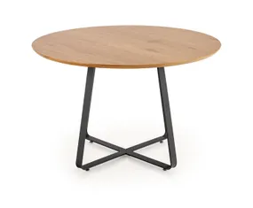 Кухонний стіл HALMAR LOOPER 2 120x120 см, стільниця - дуб золотий, ніжки - чорні фото