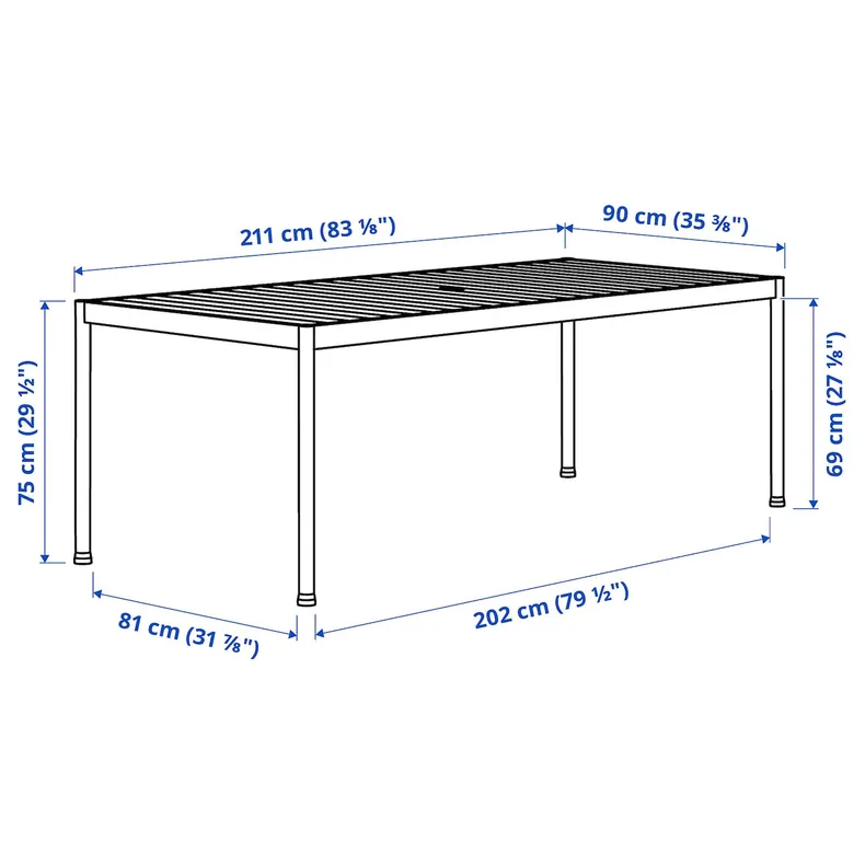 IKEA SEGERÖN СЕГЕРЁН, стол+6 кресел,д / сада, белый / бежевый / Фрёзён / Дувхольмен бежевый, 212 см 795.090.76 фото №4