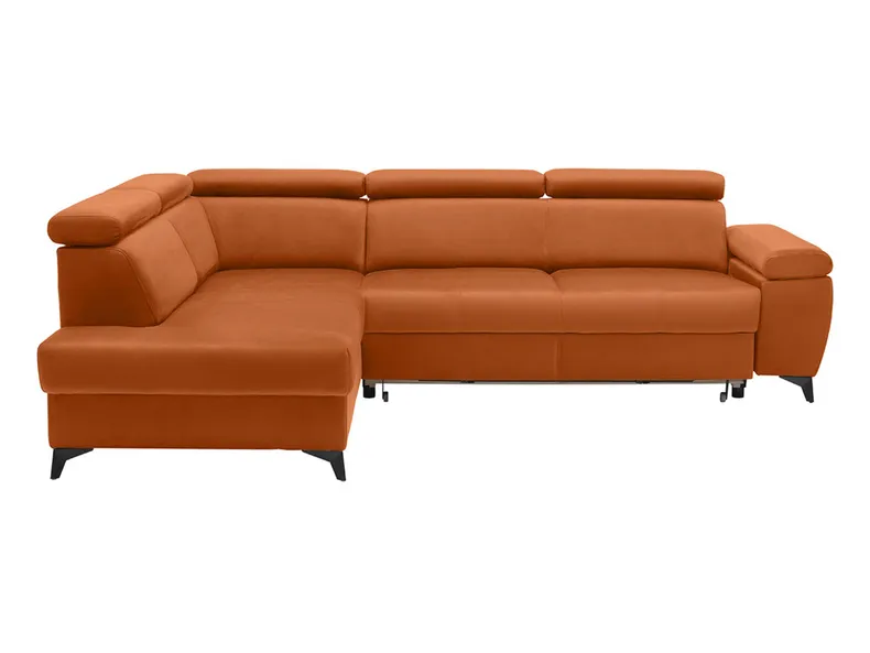 BRW М'який розкладний кутовий диван з ящиком для зберігання велюровий помаранчевий, Елемент 09 NA-MELLOW-RECBK.2F-G1_B9C2C4 фото №1
