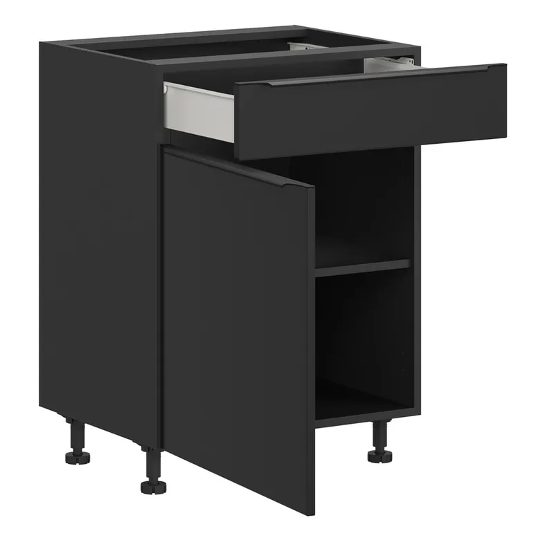 BRW Кухонный шкаф Sole L6 60 см правый с выдвижным ящиком черный матовый, черный/черный матовый FM_D1S_60/82_P/SMB-CA/CAM фото №3