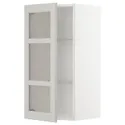 IKEA METOD МЕТОД, навісна шафа,полиці / скляні дверцята, білий / світло-сірий Lerhyttan, 40x80 см 094.592.25 фото thumb №1
