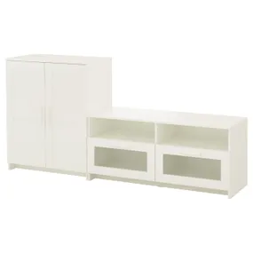 IKEA BRIMNES БРИМНЭС, шкаф для ТВ, комбинация, белый, 200x41x95 см 591.843.37 фото
