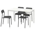 IKEA MELLTORP МЕЛЬТОРП / ADDE АДДЕ, стіл+4 стільці, білий / чорний, 125 см 791.614.86 фото thumb №1