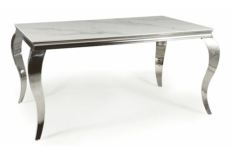Журнальний стіл SIGNAL PRINCE C CERAMIC стільниця - білий мармур, CALACATTA ніжки - метал хром, 40x120 см фото №3