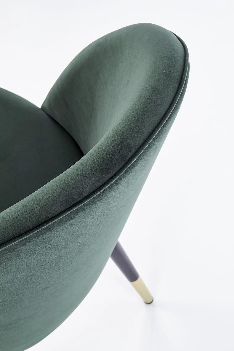 Кухонний стілець HALMAR K315, ніжки - чорний / золотий, оббивка - зелений фото №4