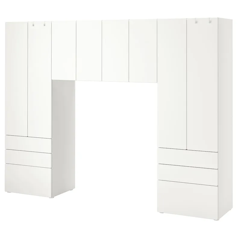 IKEA SMÅSTAD СМОСТАД / PLATSA ПЛАТСА, шафа, білий/білий, 240x42x181 см 894.289.99 фото №1