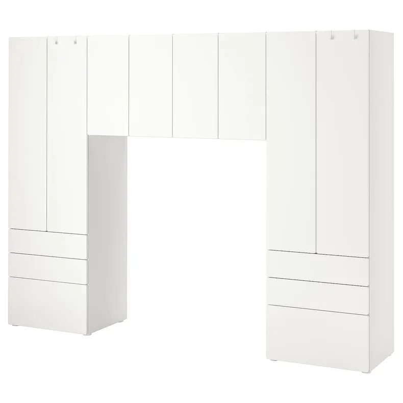 IKEA SMÅSTAD СМОСТАД, PLATSA ПЛАТСА, комбинацияация для хранения, белый, 240x42x181 см фото №1