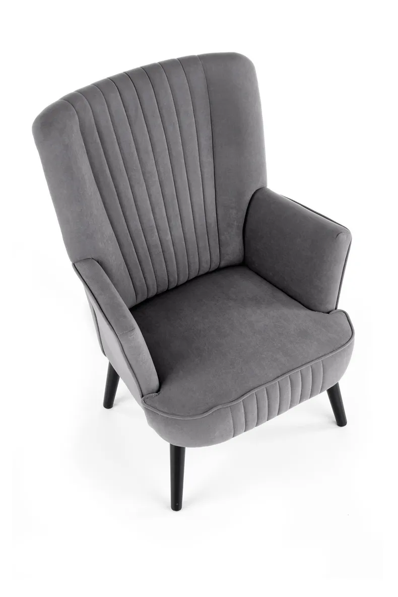 Мягкое кресло бархатное HALMAR DELGADO BLUVEL 14, серый фото №8