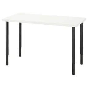 IKEA LAGKAPTEN ЛАГКАПТЕН / OLOV ОЛОВ, письмовий стіл, білий / чорний, 120x60 см 194.167.73 фото