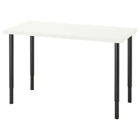 IKEA LAGKAPTEN ЛАГКАПТЕН / OLOV ОЛОВ, письменный стол, белый / черный, 120x60 см 194.167.73 фото