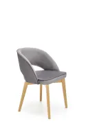 Кухонный стул бархатный HALMAR MARINO Velvet, серый MONOLITH 85 / дуб медовый фото thumb №1