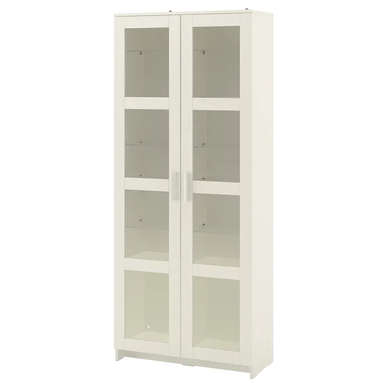 IKEA BRIMNES БРИМНЭС, шкаф-витрина, белый, 80x190 см 904.098.72 фото №1