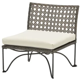 IKEA JUTHOLMEN ЮТХОЛЬМЕН, крісло вуличне, темно-сірий/бежевий куддарна, 65x73x71 см 693.851.56 фото