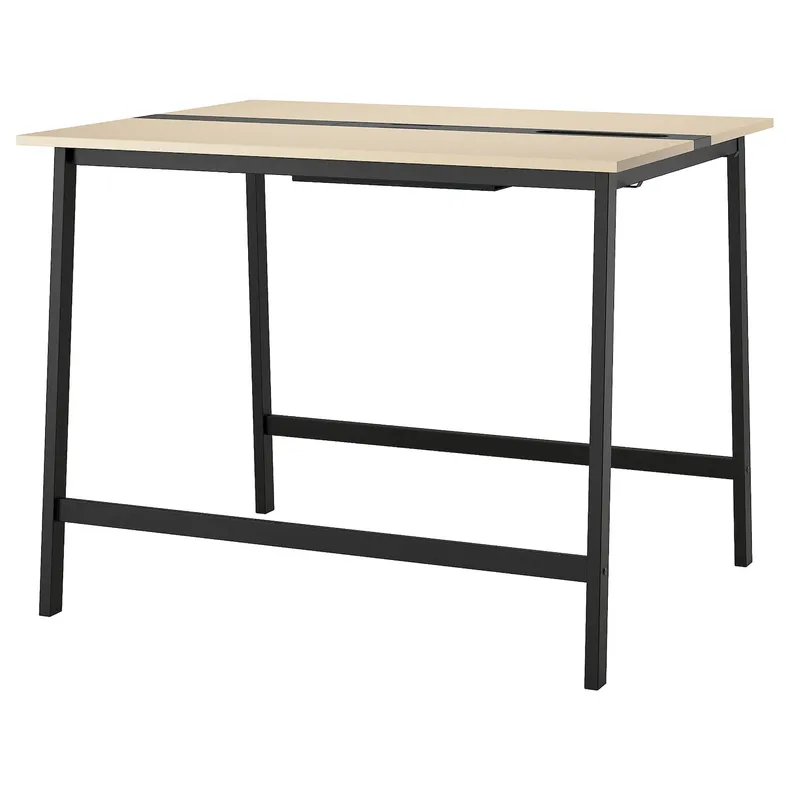 IKEA MITTZON МІТТЗОН, стіл для конференцій, okl береза/чорний, 140x108x105 см 895.334.48 фото №1