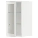 IKEA METOD МЕТОД, навісна шафа,полиці / скляні дверцята, білий / ХЕЙСТА біле прозоре скло, 30x60 см 094.906.26 фото thumb №1