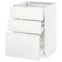 IKEA METOD МЕТОД / MAXIMERA МАКСІМЕРА, підлогова шафа з 3 шухлядами, білий / Voxtorp матовий білий, 60x60 см 191.128.04 фото