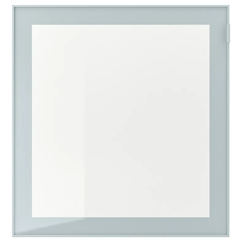 IKEA GLASSVIK ГЛАССВИК, стеклянная дверь, светло-серый / синий / прозрачное стекло, 60x64 см 004.887.79 фото №1