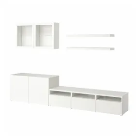 IKEA BESTÅ БЕСТО / LACK ЛАКК, шкаф для ТВ, комбинация, белый, 300x42x195 см 993.986.90 фото