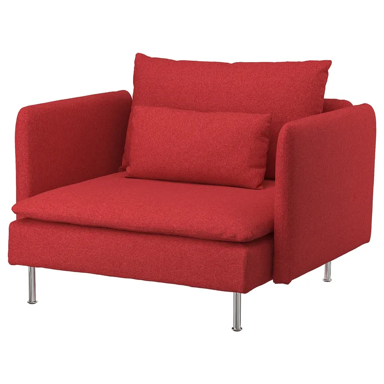 IKEA SÖDERHAMN СЕДЕРХАМН, крісло, Тонеруд червоний 895.144.02 фото №1