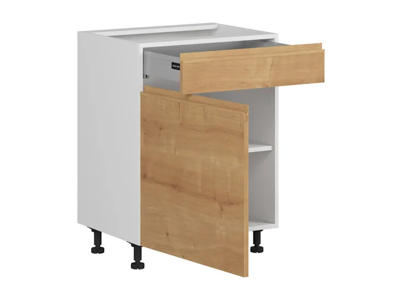 BRW Кухонный базовый шкаф Sole 60 см левый с ящиком soft-close дуб арлингтон, альпийский белый/арлингтонский дуб FH_D1S_60/82_L/STB-BAL/DAANO фото №3