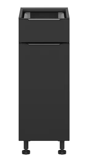 BRW Кухонный шкаф Sole L6 30 см правосторонний с ящиком soft-close черный матовый, черный/черный матовый FM_D1S_30/82_P/STB-CA/CAM фото