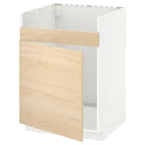 IKEA METOD МЕТОД, підлог шафа для HAV ХАВ одинарї мий, білий / АСКЕРСУНД під світлий ясен, 60x60 см 594.554.42 фото