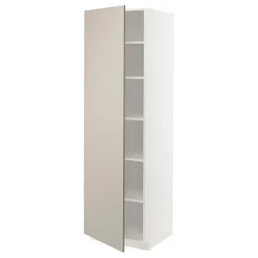 IKEA METOD МЕТОД, высокий шкаф с полками, белый / Стенсунд бежевый, 60x60x200 см 494.570.31 фото
