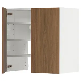 IKEA METOD МЕТОД, навесной шкаф д / вытяжки / полка / дверь, белый / Имитация коричневого ореха, 60x60 см 595.193.78 фото
