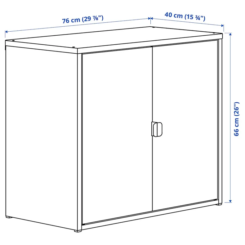 IKEA BROR БРУР, шкаф с 2 дверьми, серо-зеленый, 76x40x66 см 505.473.90 фото №4