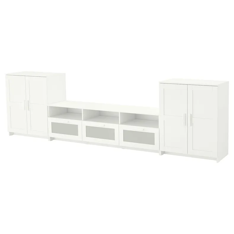 IKEA BRIMNES БРИМНЭС, шкаф для ТВ, комбинация, белый, 336x41x95 см 292.782.19 фото №1
