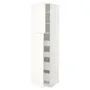 IKEA METOD МЕТОД / MAXIMERA МАКСИМЕРА, высокий шкаф / 2дверцы / 4ящика, белый / Вальстена белый, 60x60x220 см 095.074.34 фото