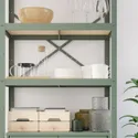 IKEA BROR БРУР, стеллаж с 1 шкафчиком, серо-зеленая / сосновая фанера, 85x40x190 см 895.161.42 фото thumb №3