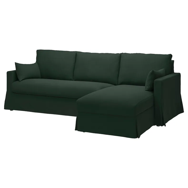 IKEA HYLTARP ХЮЛЬТАРП, чохол 3м дивана з кушеткою, правост, ТАЛЛЬМЮРА темно-зелений 605.664.96 фото №1
