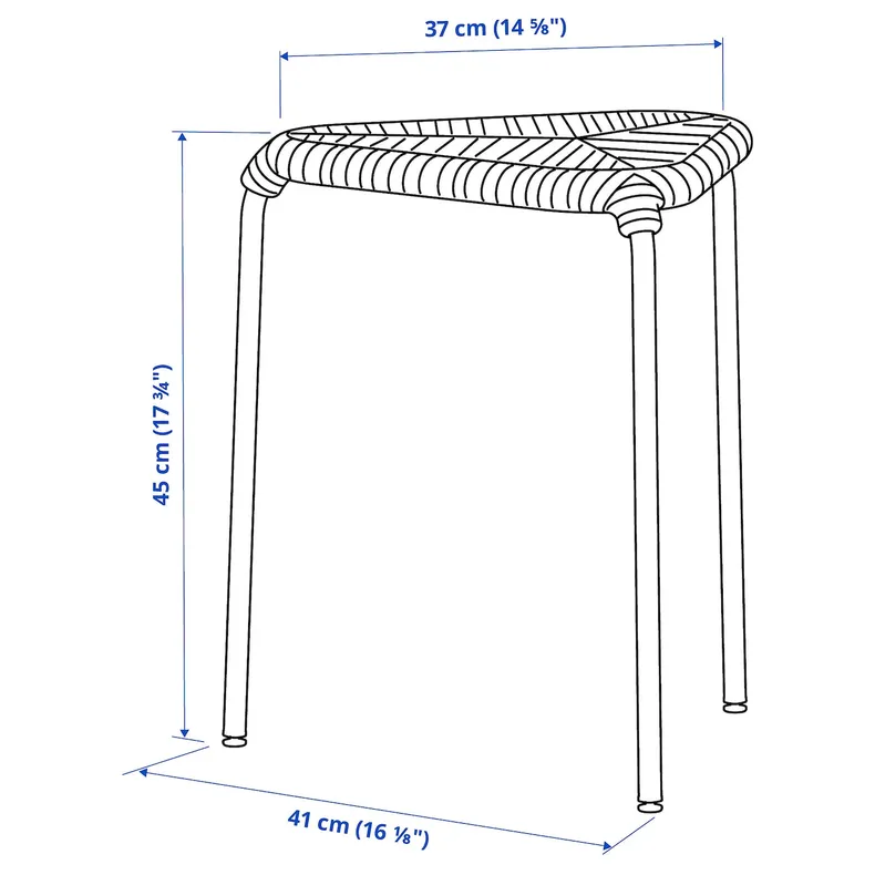 IKEA JUTEBODA ЮТЕБОДА, табурет, натуральный / белый 305.437.41 фото №8