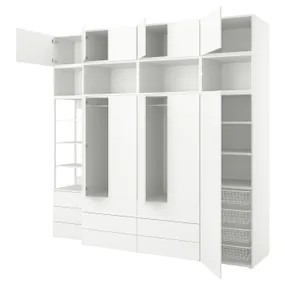 IKEA PLATSA ПЛАТСА, гардероб, 11 дверцят, 9 шухляд, білий/Fonnes white, 280x57x261 см 394.374.11 фото