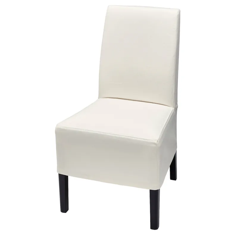 IKEA BERGMUND БЕРГМУНД, стілець із чох середньої довжини, чорний / ІНСЕРОС білий 293.843.14 фото №1