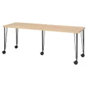 IKEA LAGKAPTEN ЛАГКАПТЕН / KRILLE КРИЛЛЕ, письменный стол, беленый дуб черный, 200x60 см 595.099.92 фото thumb №1